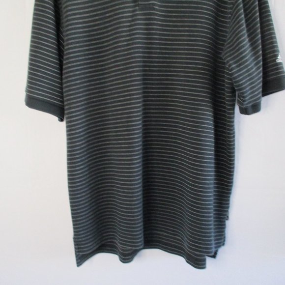Adidas Climalite Men's Short Sleeve Black & White Striped Shirt Size Large - Picture 4 of 12